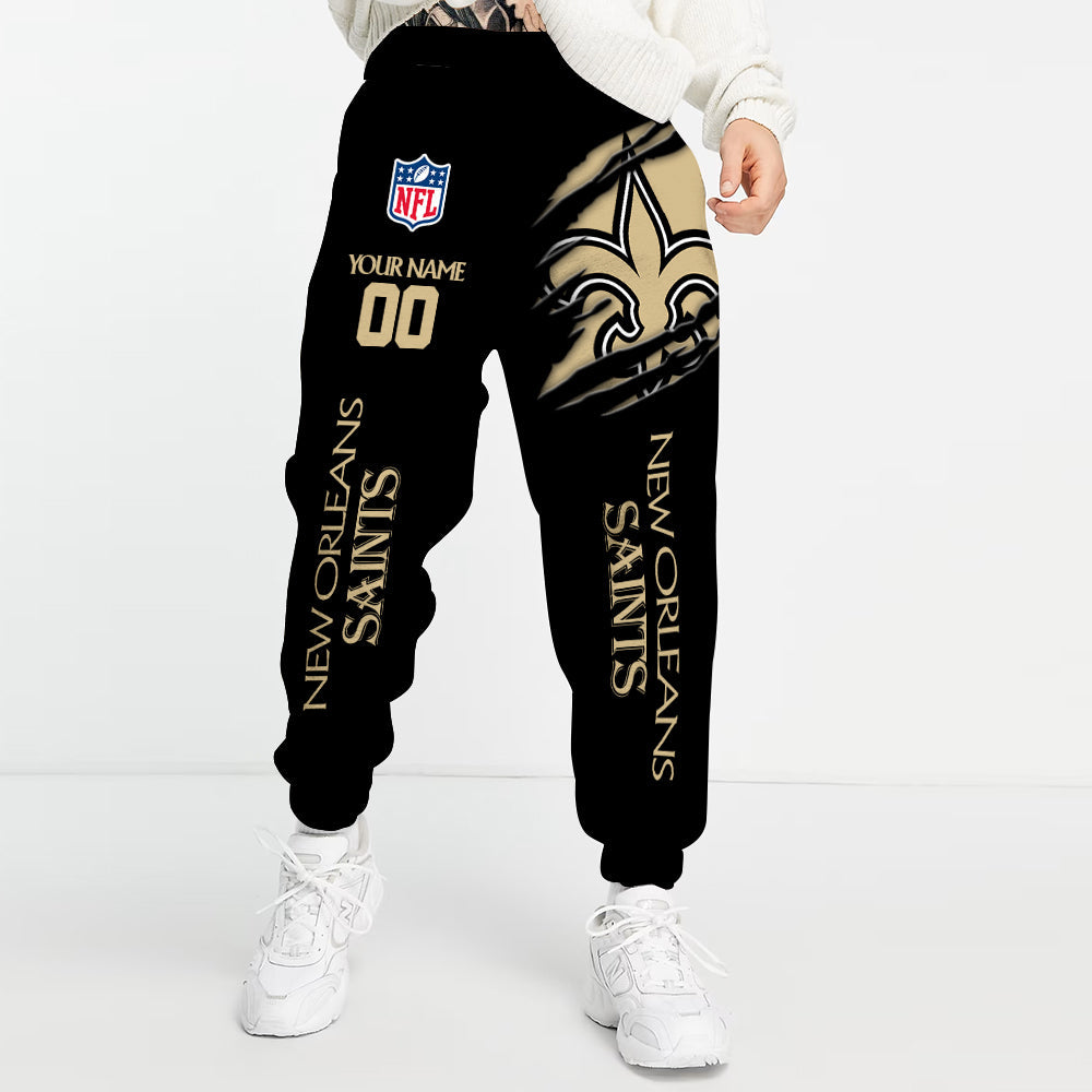 LIMITED EDITION - NEW PREMIUM NFL24 NOS NEW ORLEANS SAINTS UNISEX LONG PANTS