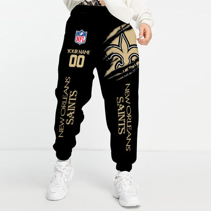 LIMITED EDITION - NEW PREMIUM NFL24 NOS NEW ORLEANS SAINTS UNISEX LONG PANTS