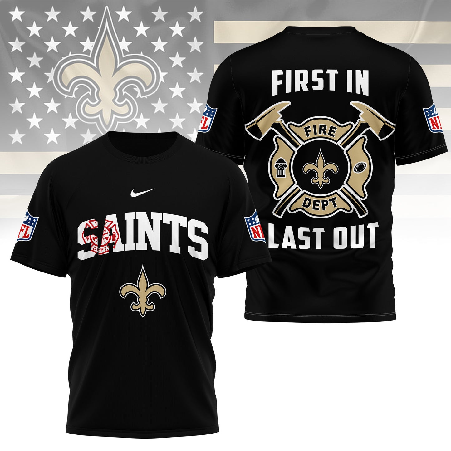 LIMITED EDITION - NEW CUSTOMIZED NFL24 NOS NEW ORLEANS SAINTS T-SHIRT | MULTIPLE COLORS AVAILABLE