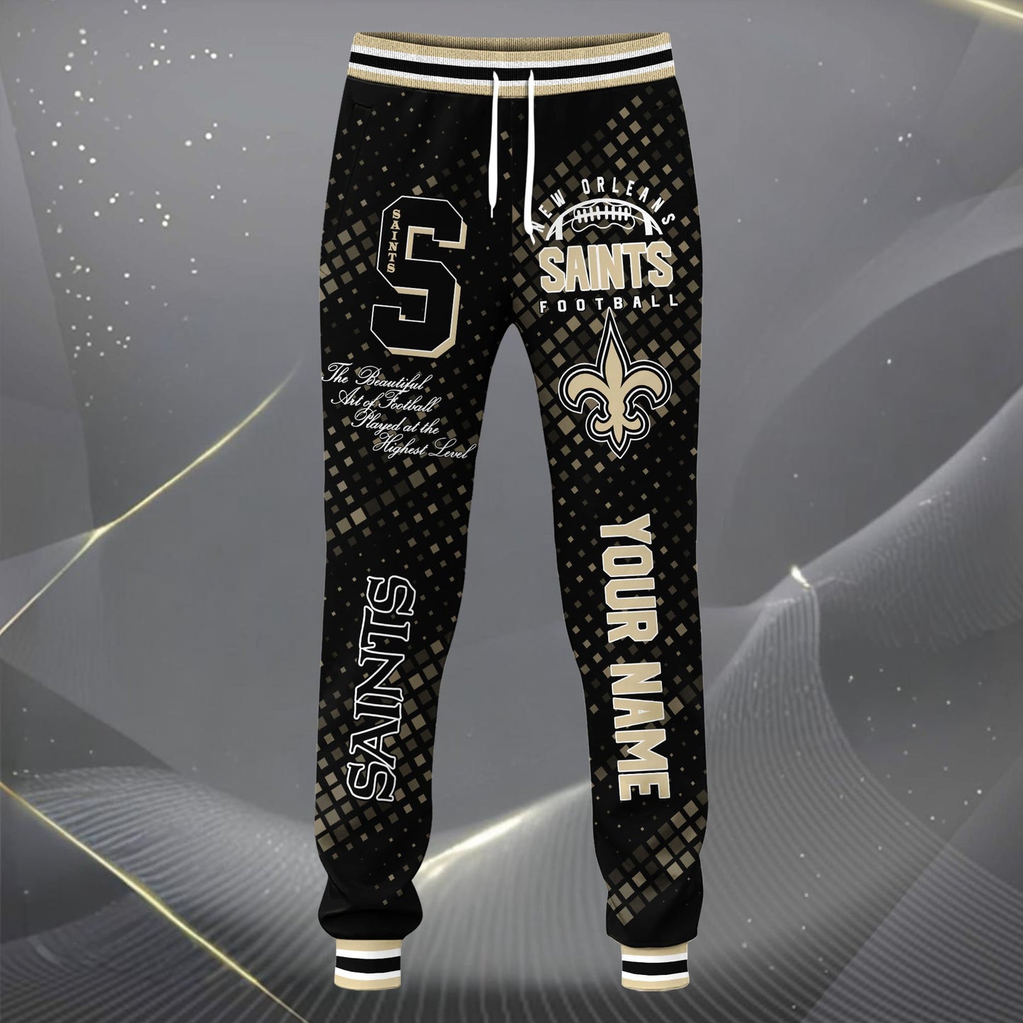 LIMITED EDITION - NEW CUSTOMIZED NFL24 NOS NEW ORLEANS SAINTS SATIN VARSITY JACKET & LONG PANTS