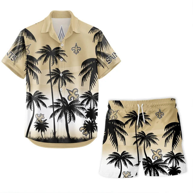 LIMITED EDITION - NEW CUSTOMIZED NFL24 NOS NEW ORLEANS SAINTS UNISEX HAWAIIAN SHIRT & SHORTS SET