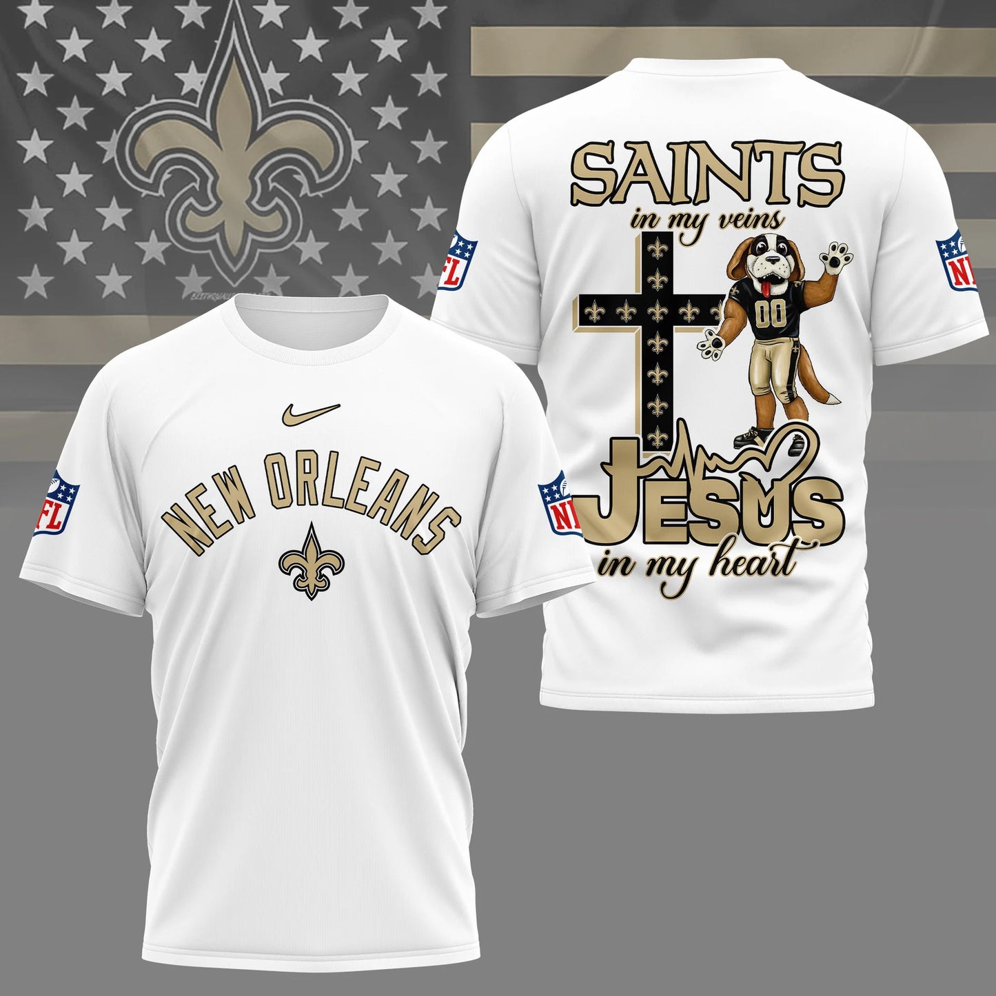 LIMITED EDITION - NEW CUSTOMIZED NFL24 NOS NEW ORLEANS SAINTS T-SHIRT | MULTIPLE COLORS AVAILABLE
