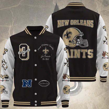 LIMITED EDITION - NEW CUSTOMIZED NFL24 NOS NEW ORLEANS SAINTS BASEBALL JACKET