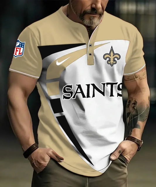 LIMITED EDITION - NEW CUSTOMIZED NFL24 NOS NEW ORLEANS SAINTS POLO SHIRT