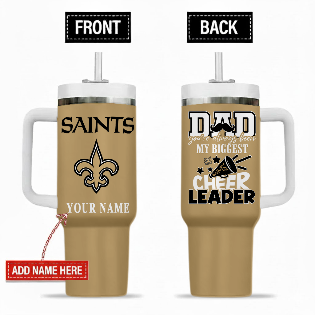 [SPECIAL OFFER] NEW CUSTOMIZED NFL24 NOS NEW ORLEANS SAINTS 40OZ TUMBLER