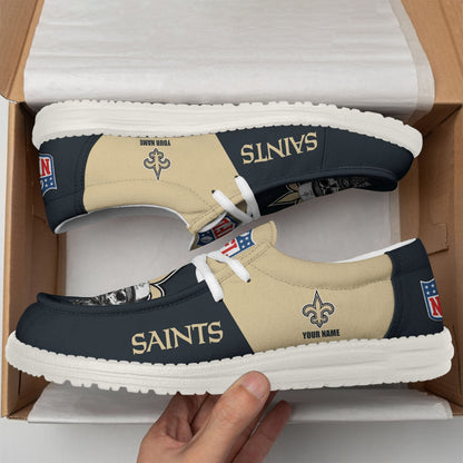 LIMITED EDITION - NEW CUSTOMIZED NFL24 NOS NEW ORLEANS SAINTS LOAFER SHOES