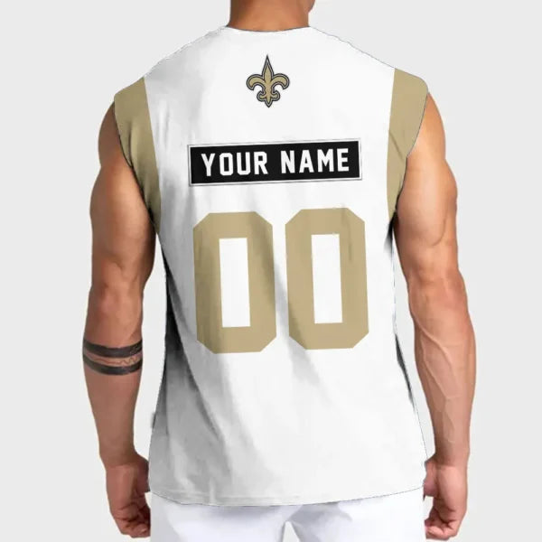 LIMITED EDITION - NEW CUSTOMIZED NFL24 NOS NEW ORLEANS SAINTS TANKTOP & GYM SHIRT