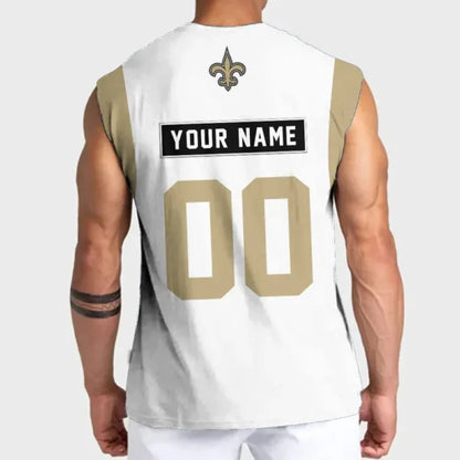 LIMITED EDITION - NEW CUSTOMIZED NFL24 NOS NEW ORLEANS SAINTS TANKTOP & GYM SHIRT