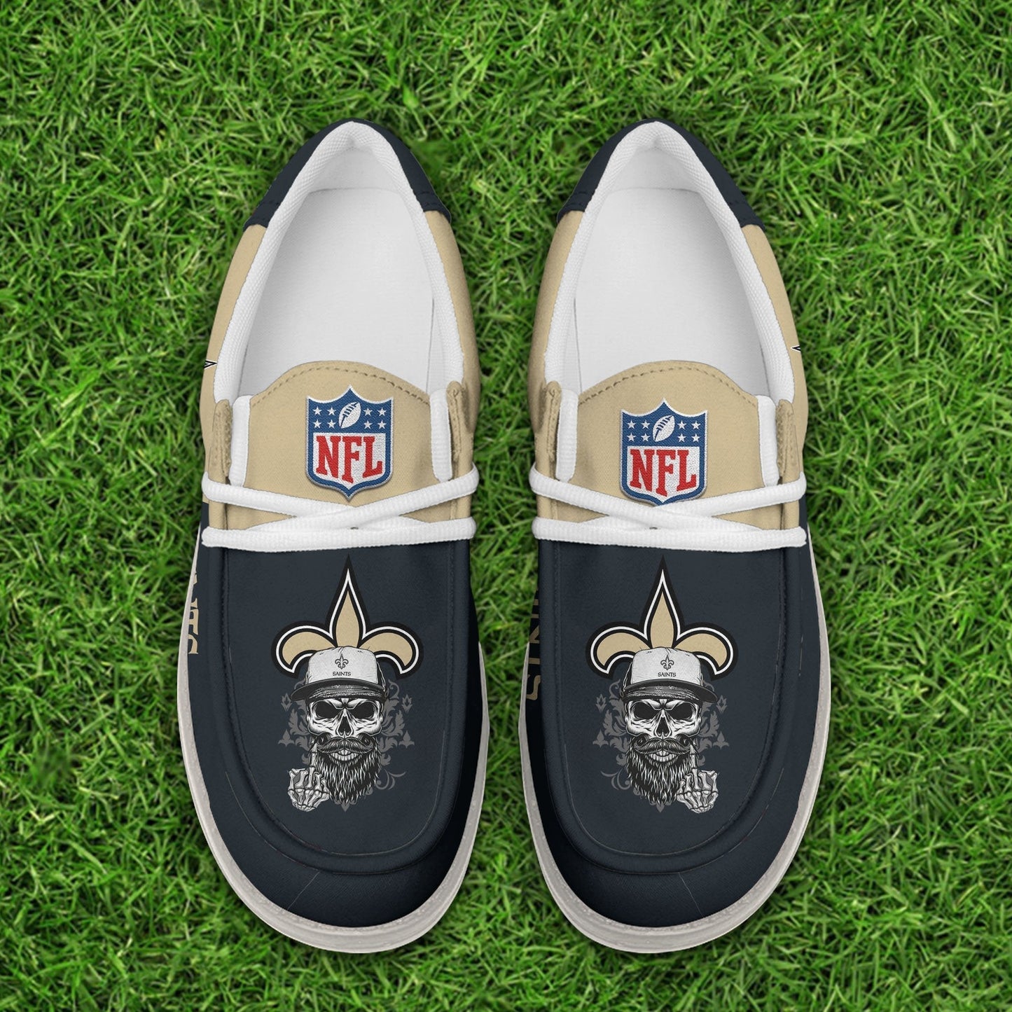 LIMITED EDITION - NEW CUSTOMIZED NFL24 NOS NEW ORLEANS SAINTS LOAFER SHOES