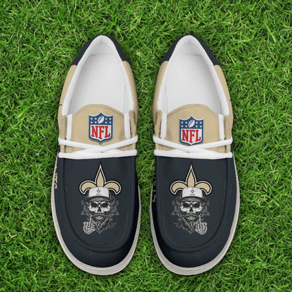 LIMITED EDITION - NEW CUSTOMIZED NFL24 NOS NEW ORLEANS SAINTS LOAFER SHOES
