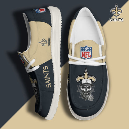 LIMITED EDITION - NEW CUSTOMIZED NFL24 NOS NEW ORLEANS SAINTS LOAFER SHOES