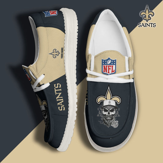 LIMITED EDITION - NEW CUSTOMIZED NFL24 NOS NEW ORLEANS SAINTS LOAFER SHOES