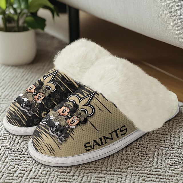 [SPECIAL OFFER] NEW CUSTOMIZED NFL24 NOS NEW ORLEANS SAINTS COTTON SLIPPERS
