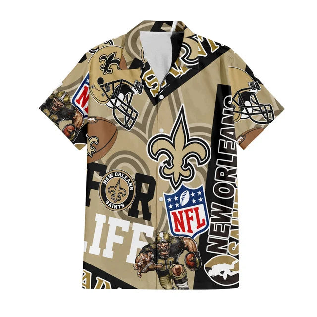 LIMITED EDITION - NEW CUSTOMIZED NFL24 NOS NEW ORLEANS SAINTS UNISEX HAWAIIAN SHIRT & SHORTS SET