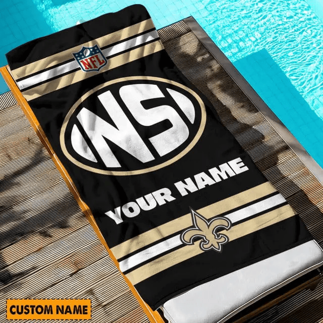 LIMITED EDITION - NEW CUSTOMIZED NFL24 NOS NEW ORLEANS SAINTS BEACH & BATH TOWEL (KIDS & ADULTS)