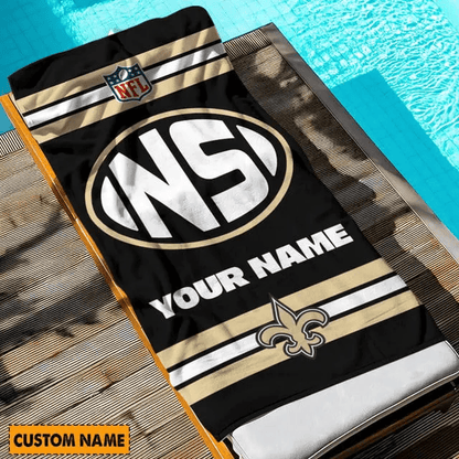 LIMITED EDITION - NEW CUSTOMIZED NFL24 NOS NEW ORLEANS SAINTS BEACH & BATH TOWEL (KIDS & ADULTS)