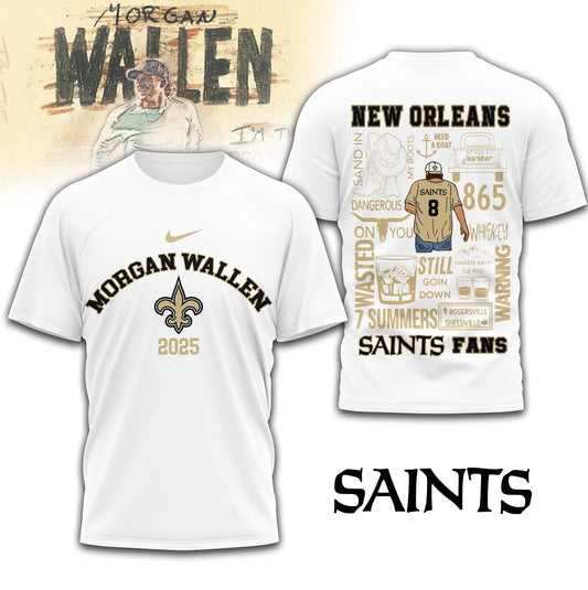 LIMITED EDITION - NEW CUSTOMIZED NFL24 NOS NEW ORLEANS SAINTS T-SHIRT | MULTIPLE COLORS AVAILABLE