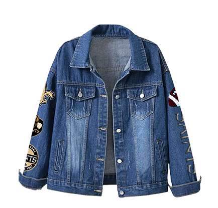 LIMITED EDITION - NEW CUSTOMIZED NFL24 NOS NEW ORLEANS SAINTS DENIM JACKET
