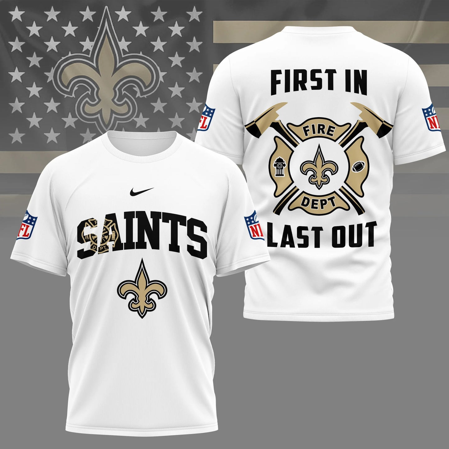 LIMITED EDITION - NEW CUSTOMIZED NFL24 NOS NEW ORLEANS SAINTS T-SHIRT | MULTIPLE COLORS AVAILABLE