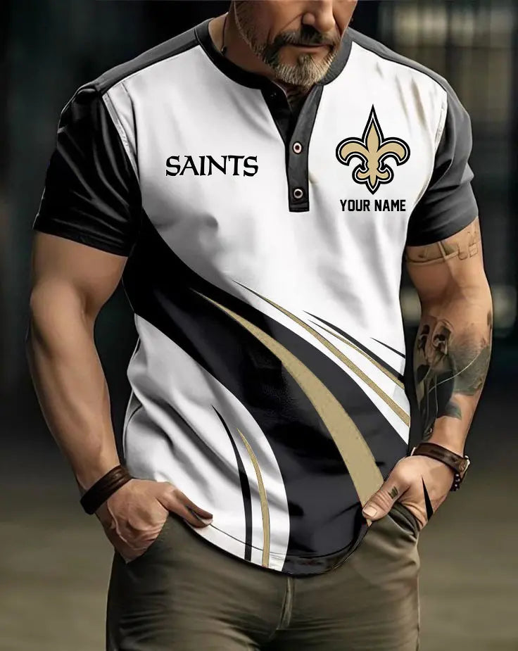 LIMITED EDITION - NEW CUSTOMIZED NFL24 NOS NEW ORLEANS SAINTS POLO SHIRT