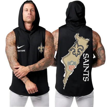 LIMITED EDITION - NEW CUSTOMIZED NFL24 NOS NEW ORLEANS SAINTS HOODED TANK TOP