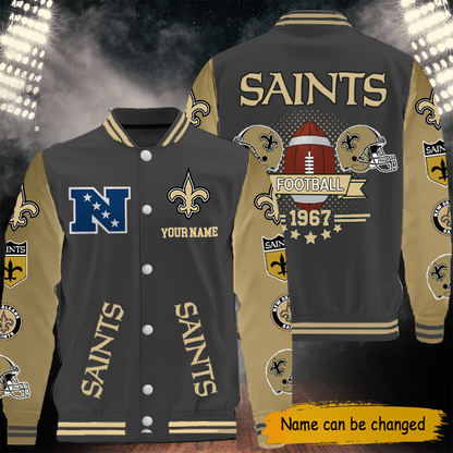 LIMITED EDITION - NEW CUSTOMIZED NFL24 NOS NEW ORLEANS SAINTS BASEBALL JACKET