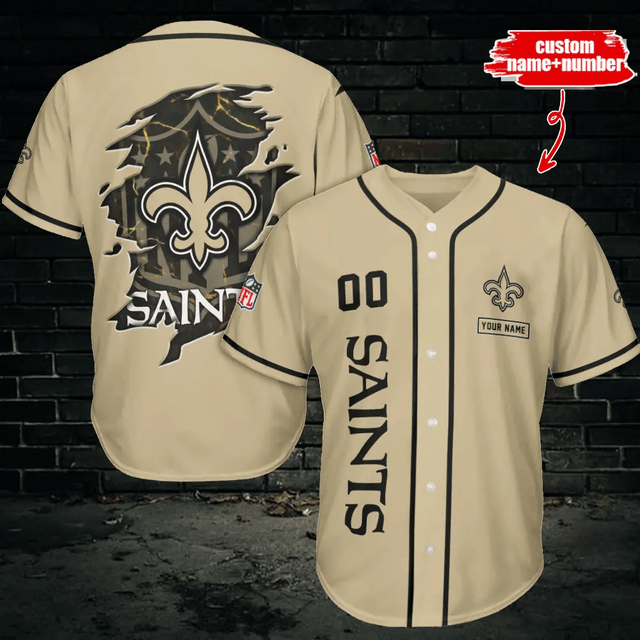 LIMITED EDITION - NEW CUSTOMIZED NFL24 NOS NEW ORLEANS SAINTS BASEBALL JERSEY