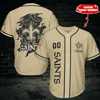 LIMITED EDITION - NEW CUSTOMIZED NFL24 NOS NEW ORLEANS SAINTS BASEBALL JERSEY