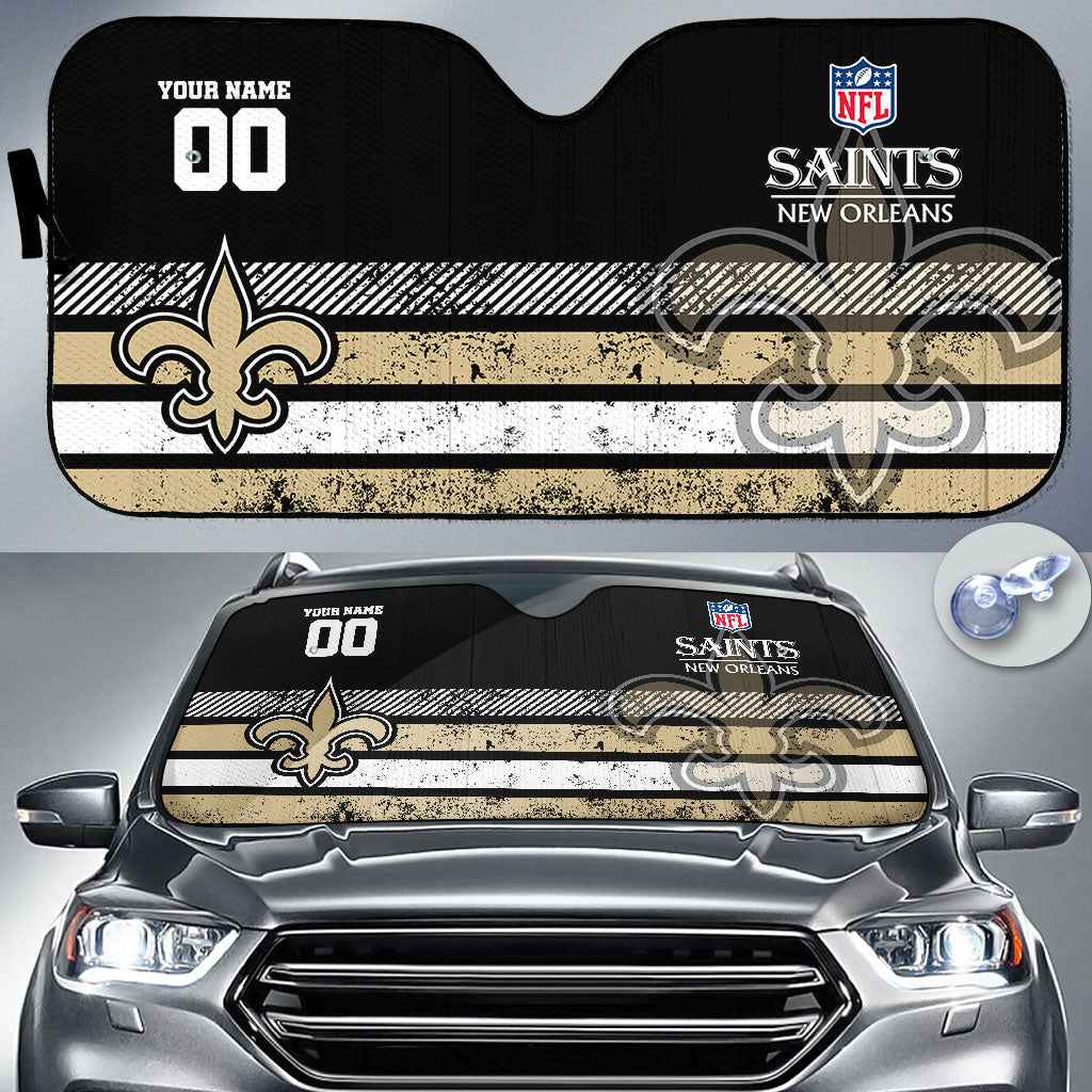 LIMITED EDITION - NEW CUSTOMIZED NFL24 NOS NEW ORLEANS SAINTS AUTO WINDSHIELD SHADE