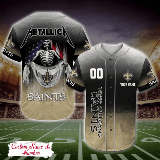 LIMITED EDITION - NEW CUSTOMIZED NFL24 NOS NEW ORLEANS SAINTS BASEBALL JERSEY