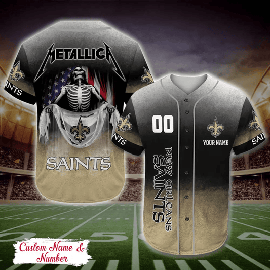 LIMITED EDITION - NEW CUSTOMIZED NFL24 NOS NEW ORLEANS SAINTS BASEBALL JERSEY