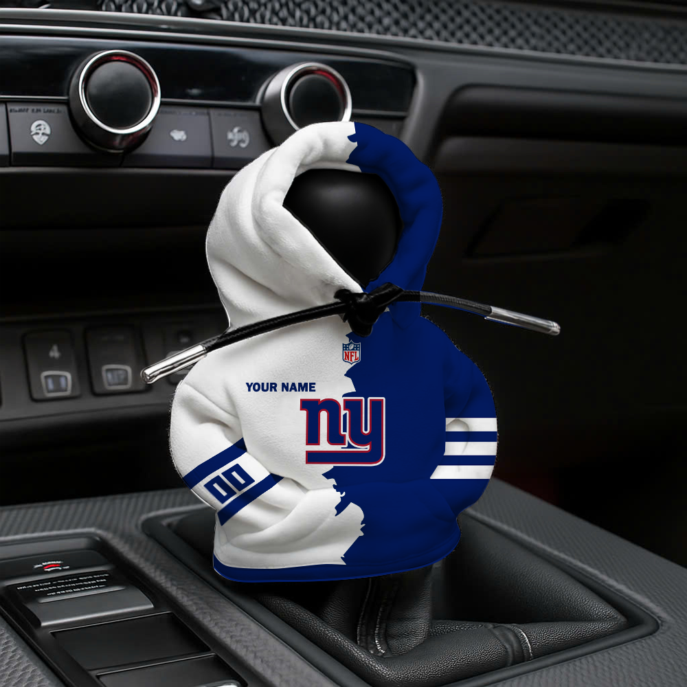 LIMITED EDITION - NEW CUSTOMIZED NFL32 NYG NEW YORK GIANTS CAR HOODIE SHIFT KNOB
