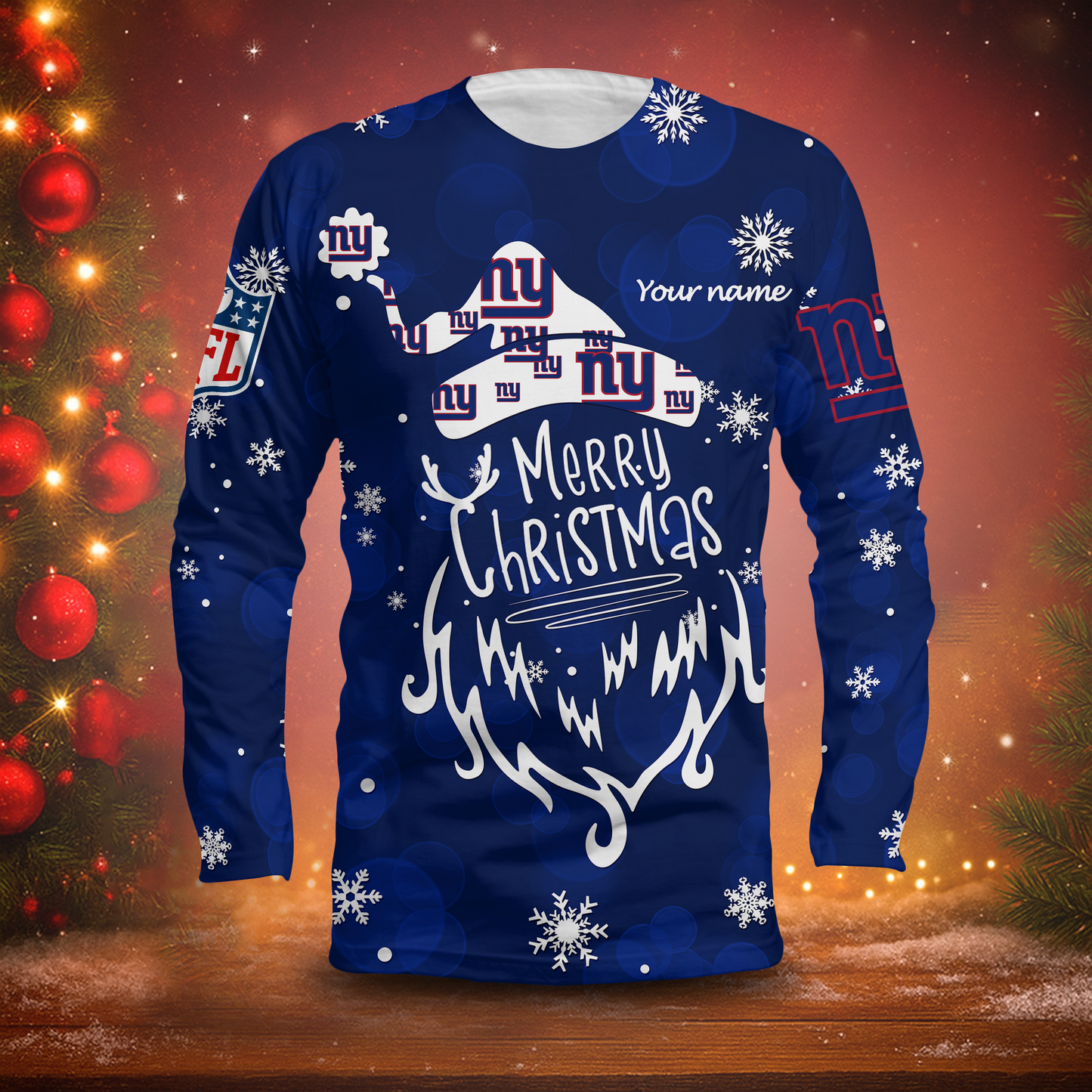 LIMITED EDITION - NEW CUSTOMIZED NFL32 NYG NEW YORK GIANTS LONG SLEEVED T-SHIRT