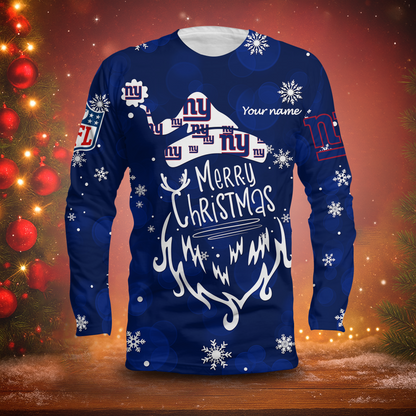 LIMITED EDITION - NEW CUSTOMIZED NFL32 NYG NEW YORK GIANTS LONG SLEEVED T-SHIRT