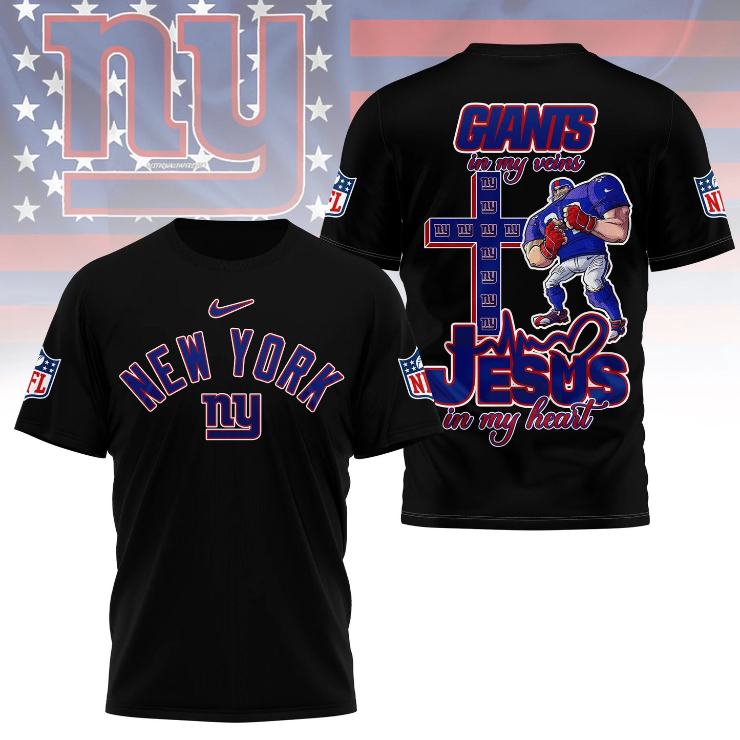 LIMITED EDITION - NEW CUSTOMIZED NFL32 NYG NEW YORK GIANTS T-SHIRT | MULTIPLE COLORS AVAILABLE