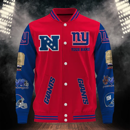 LIMITED EDITION - NEW CUSTOMIZED NFL32 NYG  NEW YORK GIANTS BASEBALL JACKET