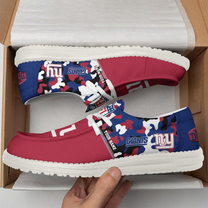 LIMITED EDITION - NEW CUSTOMIZED NFL32 NYG NEW YORK GIANTS LOAFER SHOES