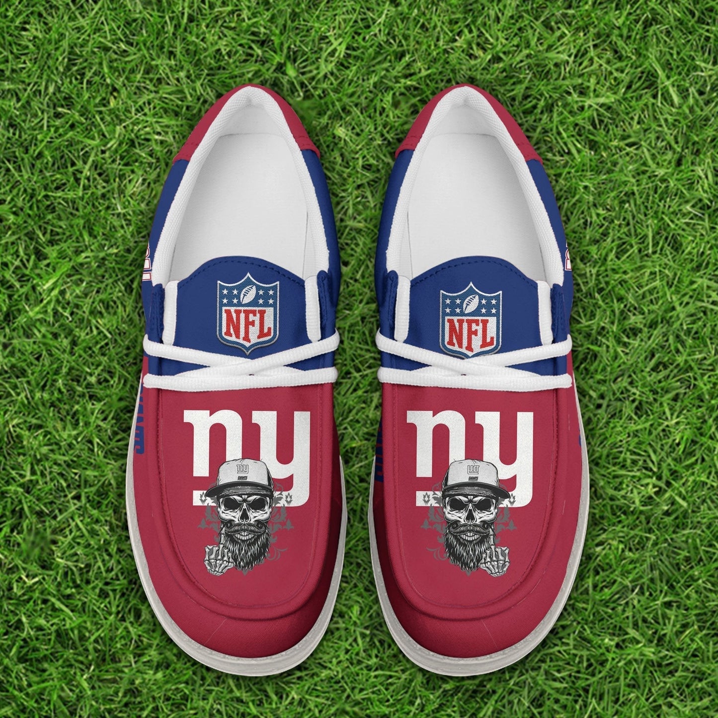 LIMITED EDITION - NEW CUSTOMIZED NFL32 NYG NEW YORK GIANTS LOAFER SHOES