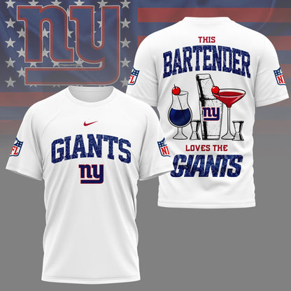 LIMITED EDITION - NEW CUSTOMIZED NFL32 NYG NEW YORK GIANTS BARTENDER FAN 3D SHIRT