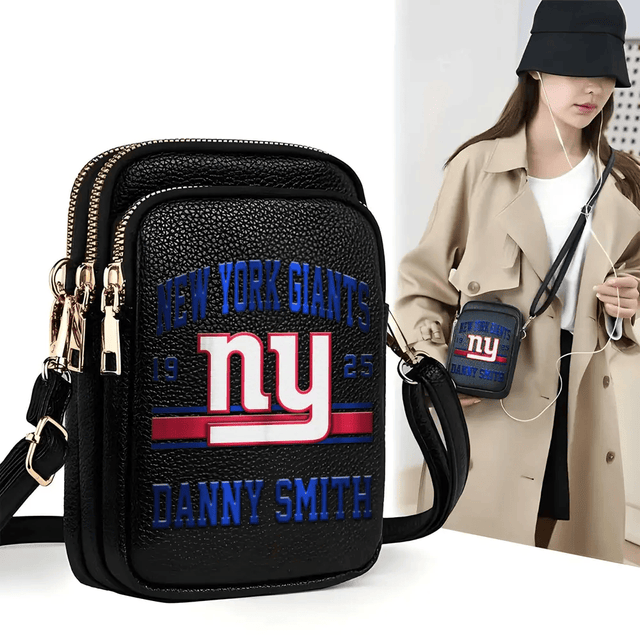 LIMITED EDITION - NEW CUSTOMIZED NFL32 NYG NEW YORK GIANTS LEATHER CROSSBODY BAG