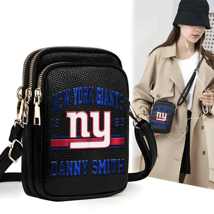 LIMITED EDITION - NEW CUSTOMIZED NFL32 NYG NEW YORK GIANTS LEATHER CROSSBODY BAG