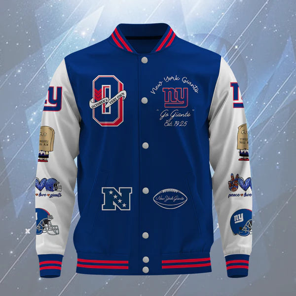 LIMITED EDITION - NEW CUSTOMIZED NFL32 NYG  NEW YORK GIANTS BASEBALL JACKET