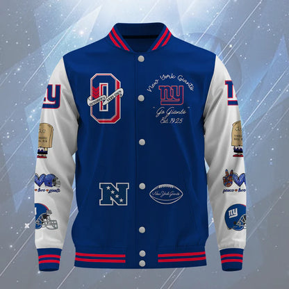 LIMITED EDITION - NEW CUSTOMIZED NFL32 NYG  NEW YORK GIANTS BASEBALL JACKET