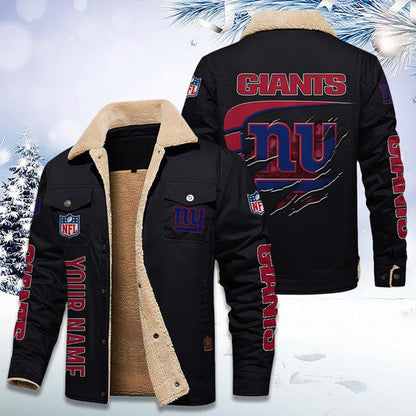 LIMITED EDITION - NEW CUSTOMIZED NFL32 NYG NEW YORK GIANTS FLEECE JACKET