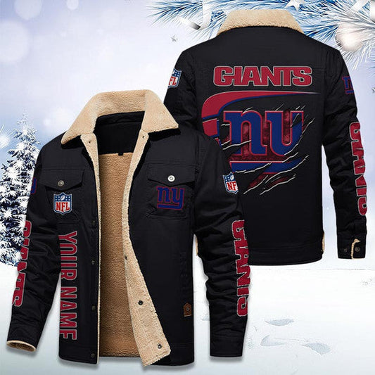 LIMITED EDITION - NEW CUSTOMIZED NFL32 NYG NEW YORK GIANTS FLEECE JACKET