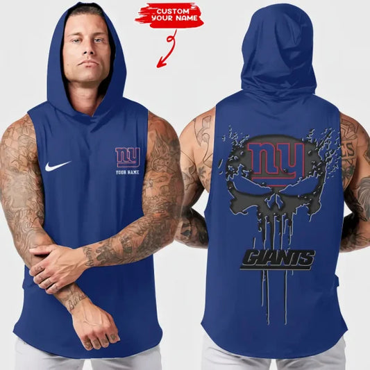 LIMITED EDITION - NEW CUSTOMIZED HOODED NFL32 NYG NEW YORK GIANTS TANK TOP