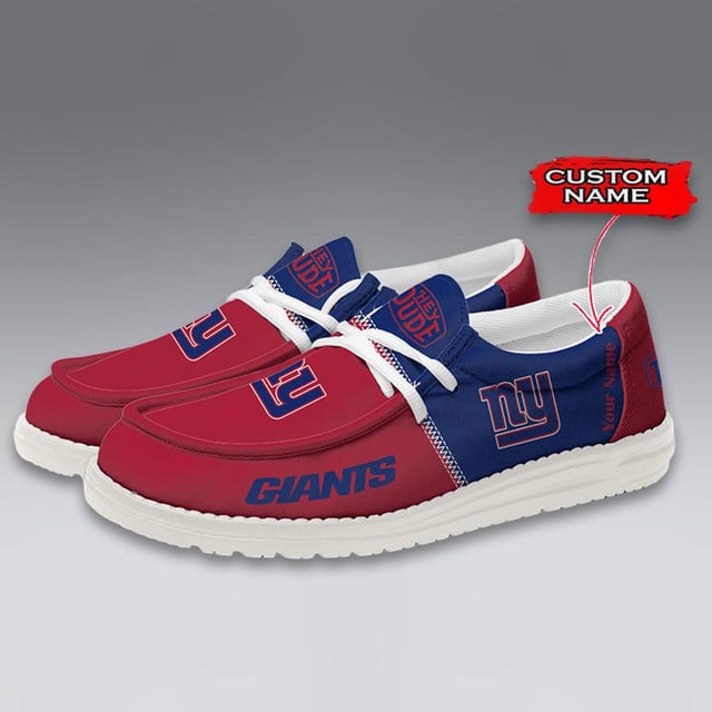 LIMITED EDITION - NEW CUSTOMIZED NFL32 NYG NEW YORK GIANTS LOAFER SHOES