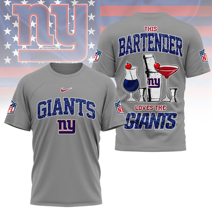 LIMITED EDITION - NEW CUSTOMIZED NFL32 NYG NEW YORK GIANTS BARTENDER FAN 3D SHIRT