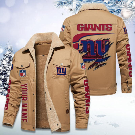 LIMITED EDITION - NEW CUSTOMIZED NFL32 NYG NEW YORK GIANTS FLEECE JACKET