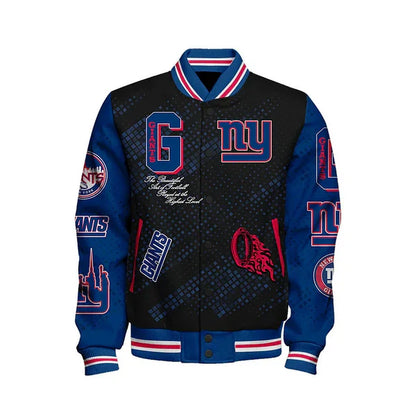LIMITED EDITION - NEW CUSTOMIZED NFL32 NYG NEW YORK GIANTS SATIN VARSITY JACKET & BASEBALL JACKET